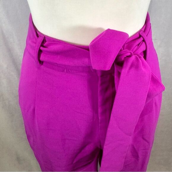 Do+Be bright orchid pink straight leg sash belted pants size large - Picture 5 of 9